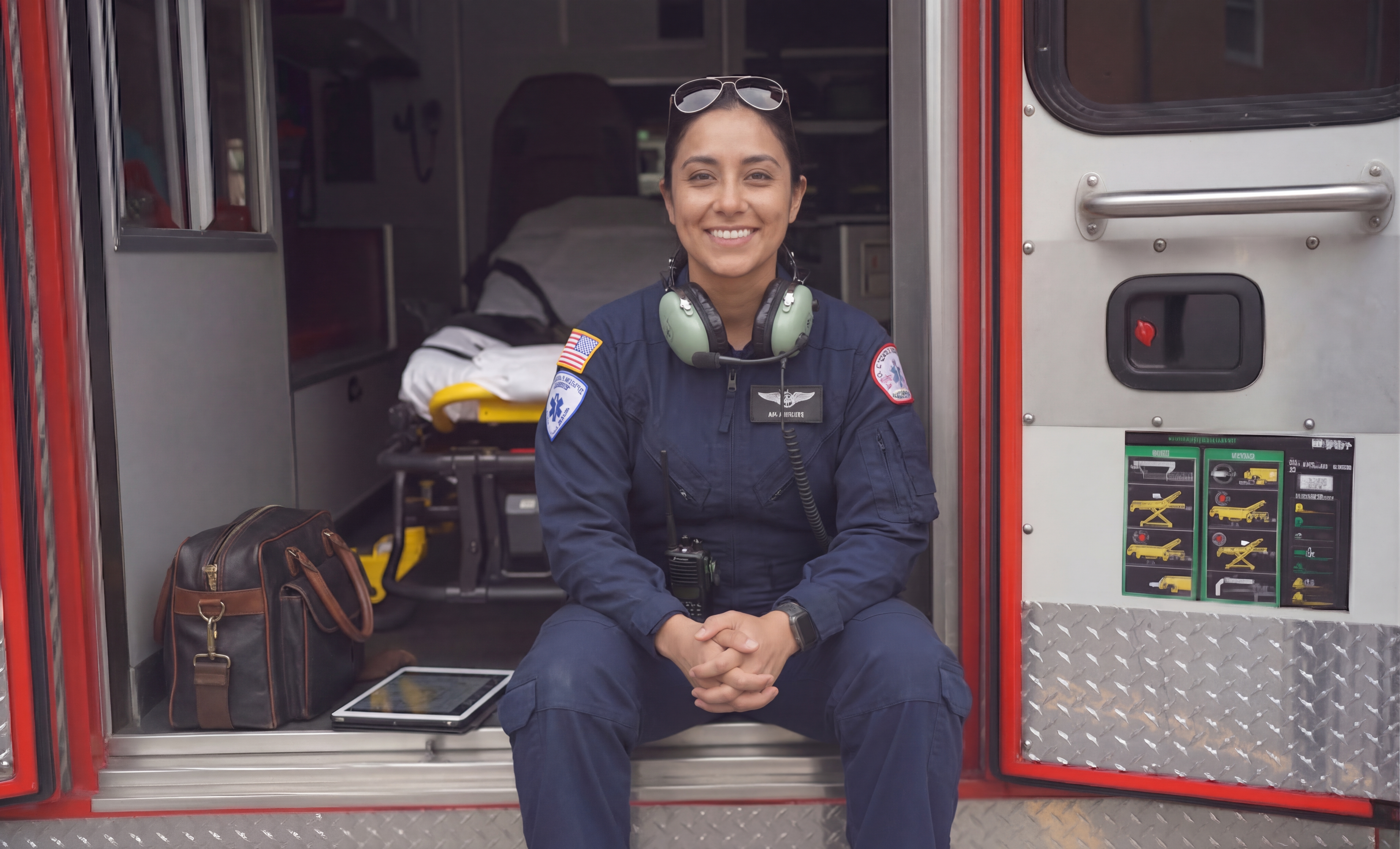 EMS flight paramedic ready for rapid response