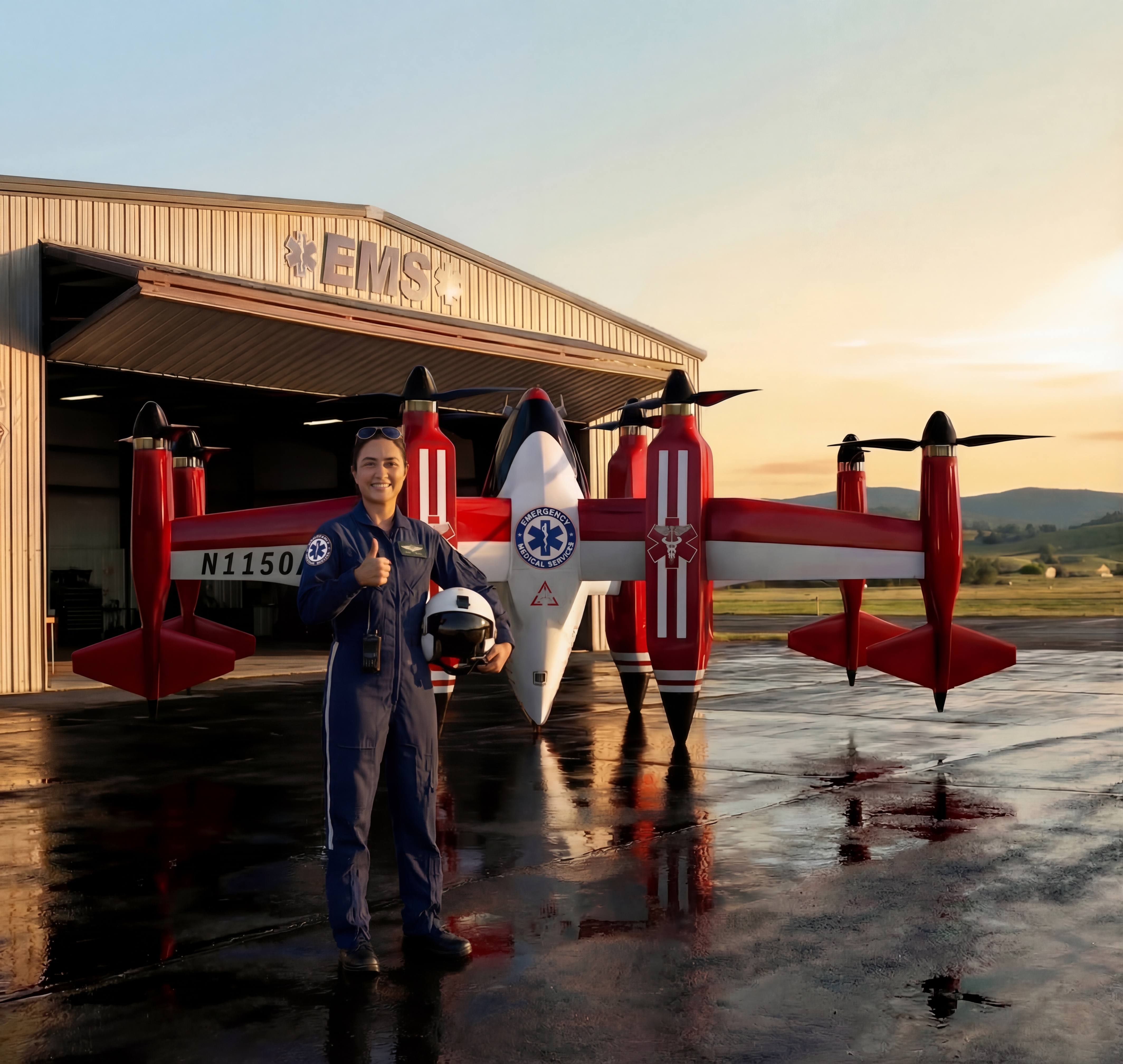 EMS first responder with rapid-response aircraft